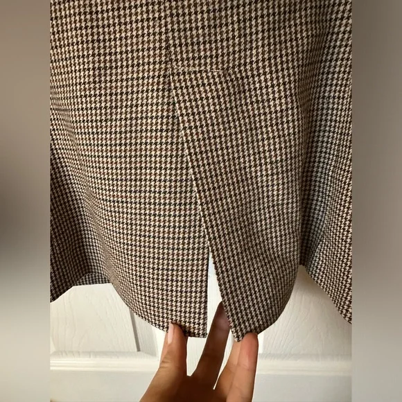 Massimo Dutti Houndstooth Blazer in Brown and Black - Picture 5 of 8